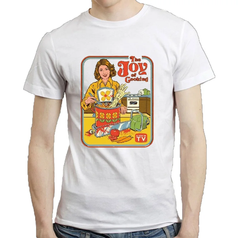 T-shirt en coton pour hommes et femmes, série dhorreur comique, la joie de cuisiner, vêtements de dessin animé créatifs