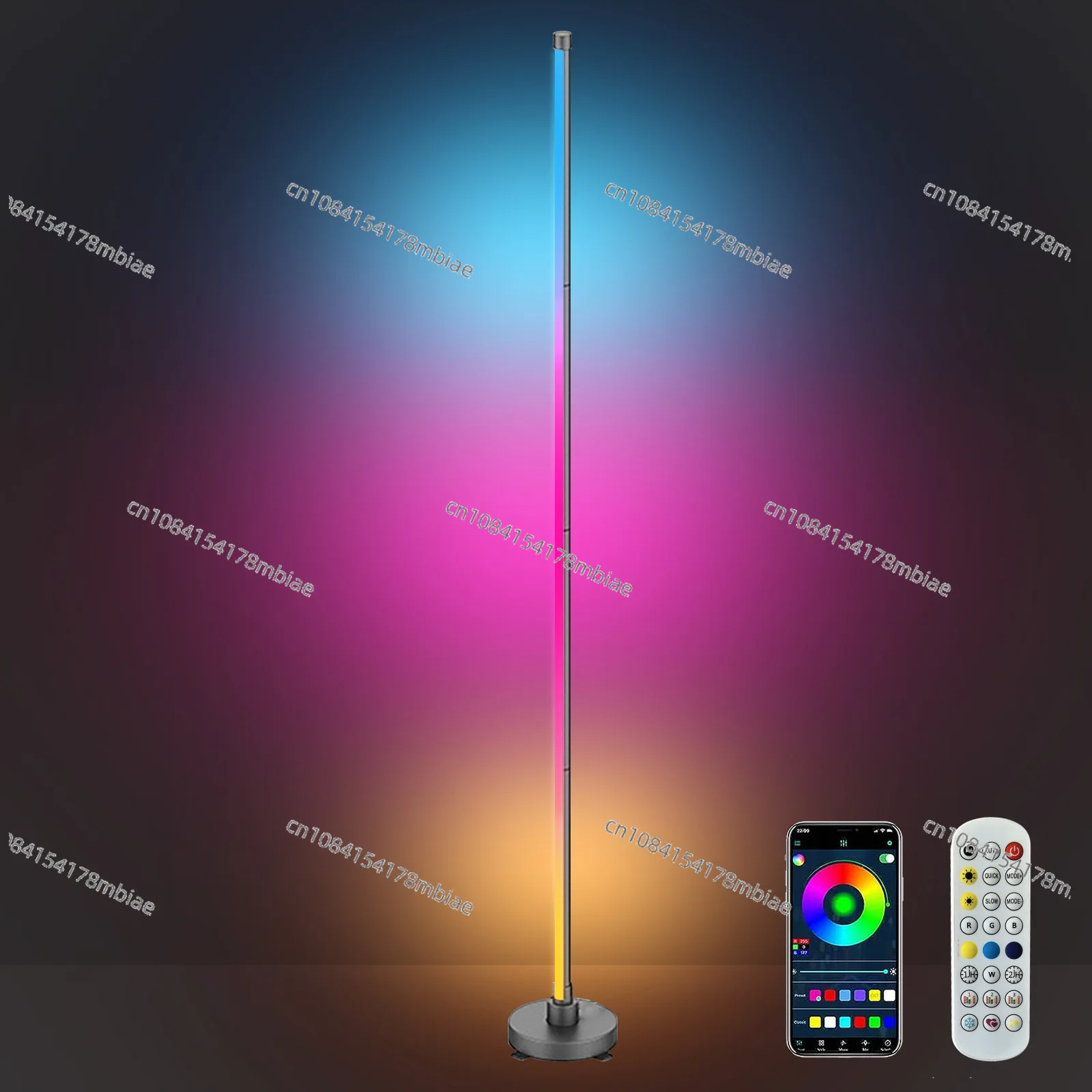 Round Bottom Floor Lamp 1.47 Meters 18W Bluetooth APP Remote Control 2.4G Remote Control 120 Lights Symphony External Dimming