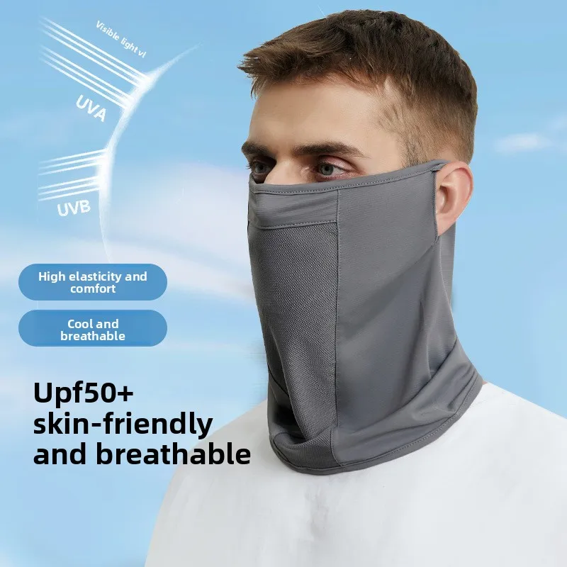 Outdoor Cycling Sunscreen Face Mask Ice Silk Breathable Fishing Scarf Moisture Wicking Quick Dry Headwear Magic Headscarf