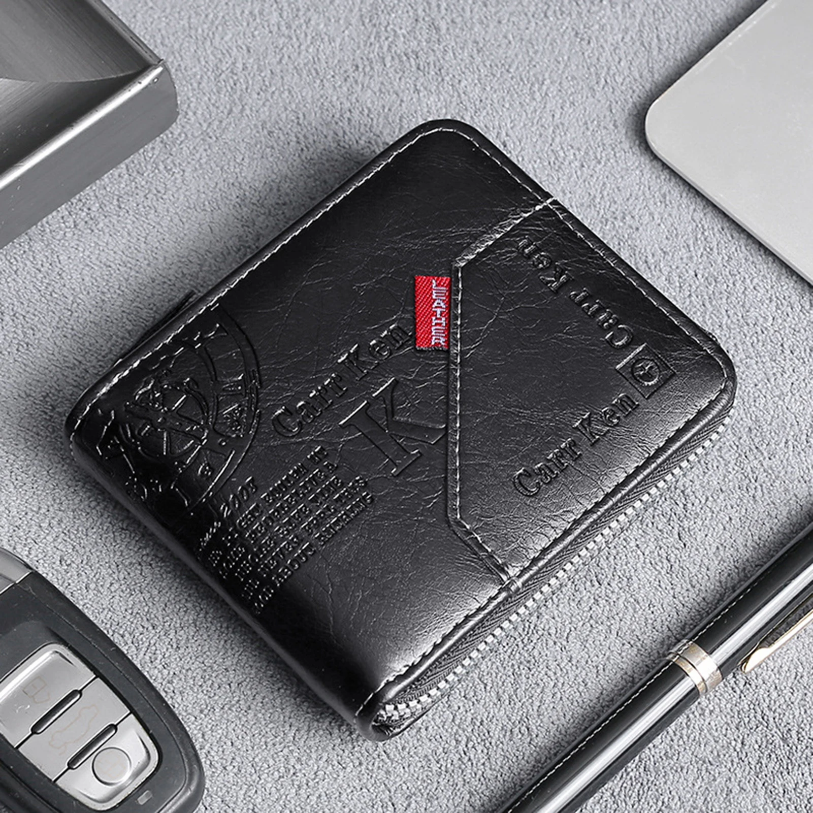 

Men's Casual Business Short Wallet Wear-resistant Large Capacity Wallet for Shopping Dating Quick Out