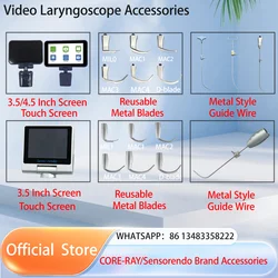 Accessories for Video Laryngoscope Stainless Steel Blades, Laryngeal Mask Airway, guide wire, and Screen