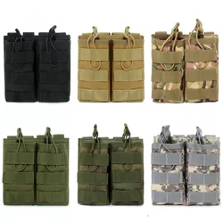 MOLLE M4 M16 Double Magazine Pouch Open Top Hunting Accessories EDC Waist Bag AR AK Rifle Mag Holder Vest Pouches