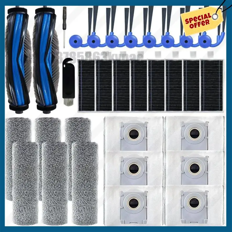 

32 шт. аксессуары для роботов-пылесосов для Ecovacs Deebot X9 Pro Omni/X9 PRO-основная щетка, боковая щетка, мешок для пыли, ролик, тряпка, фильтр