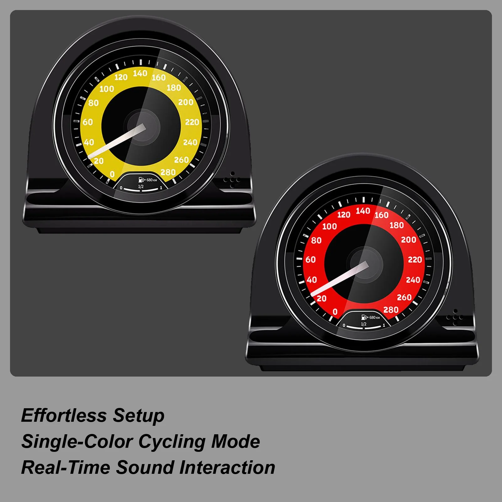 LED Lights for Car Interior Speedometer Shape Rgb Ambient Lighting Voice Activated Rhythm Light for Game Dj Stereo Interior