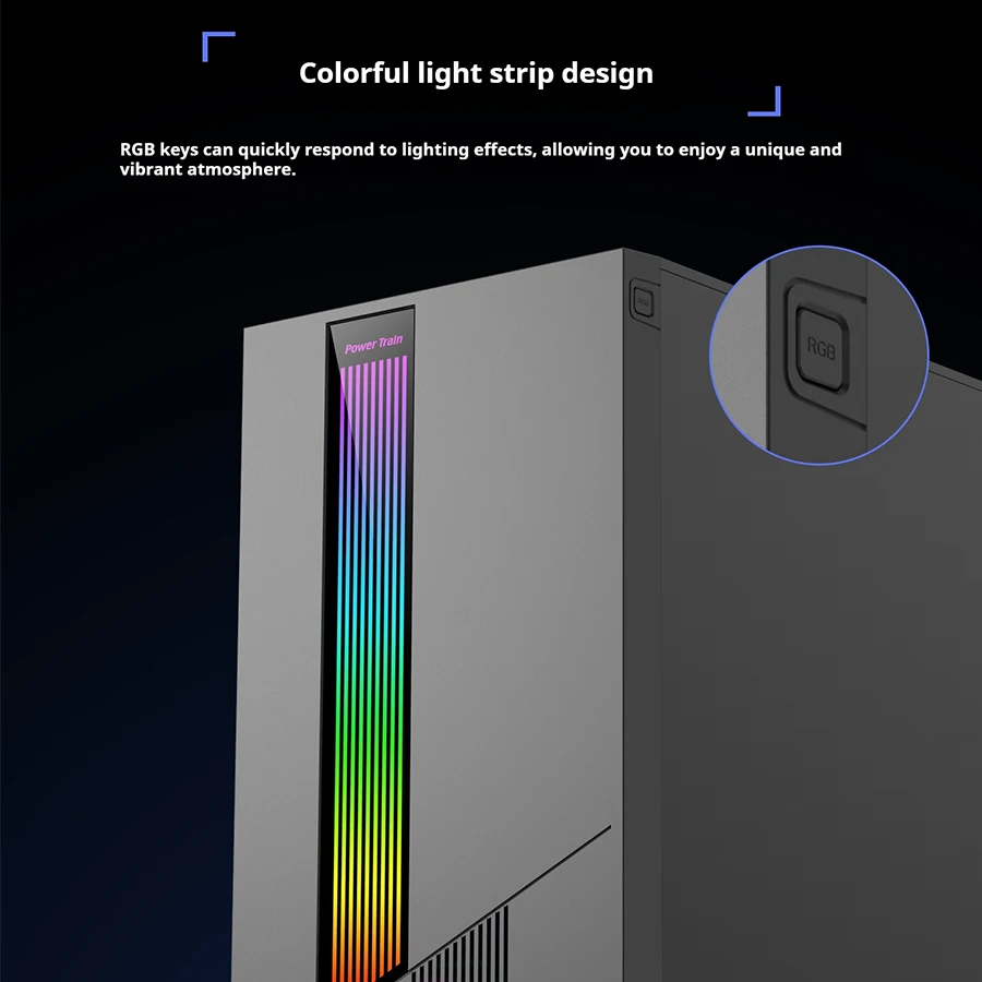 قطار الطاقة ES500 M-ATX ATX RGB شريط إضاءة لوحة جانبية شفافة ITX PC حافظة ألعاب كمبيوتر مكتبي حافظة ألعاب gabinete