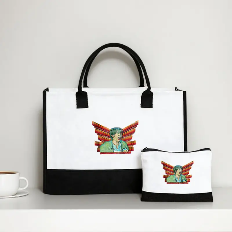 Come on Wing Hot Ones Tote Bag and Makeup Bags Combination Spacious Durable Color Large Capacity Handbag Fashion Army Fan Gift