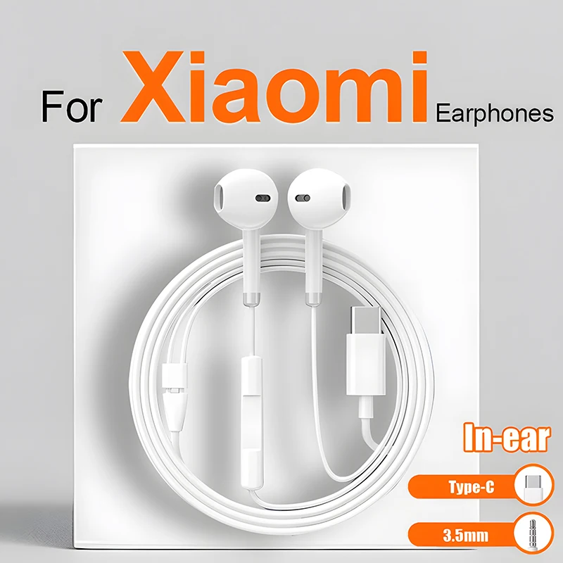 Type C Wired Headphones For Xiaomi 15 14 13 12 Pro Ultra Lite 3.5MM Earphone For Redmi POCO Huawei Samsung Earbuds Accessories
