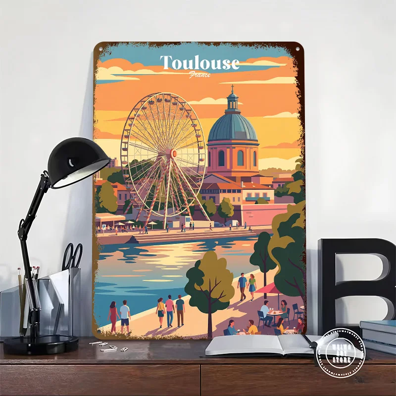 Toulouse France Metal Poster Perfect Gift for Fans Lovers Customized Wall Art Metal Sign for Gaming Room Decoration Man House