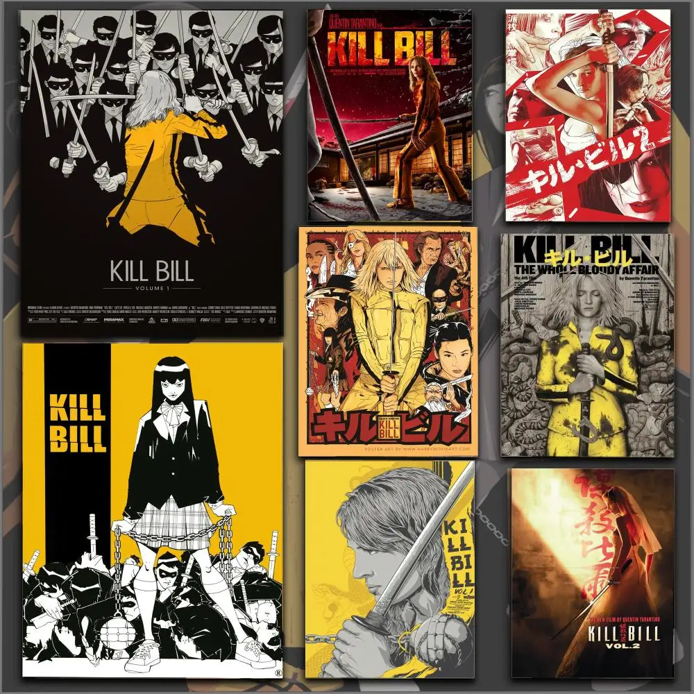 Quentin Tarantino Classic Movie Kill Bill Poster HD Anime Hot Theme Singer/OST/Movie-Waterproof Self-Stick Home Decor