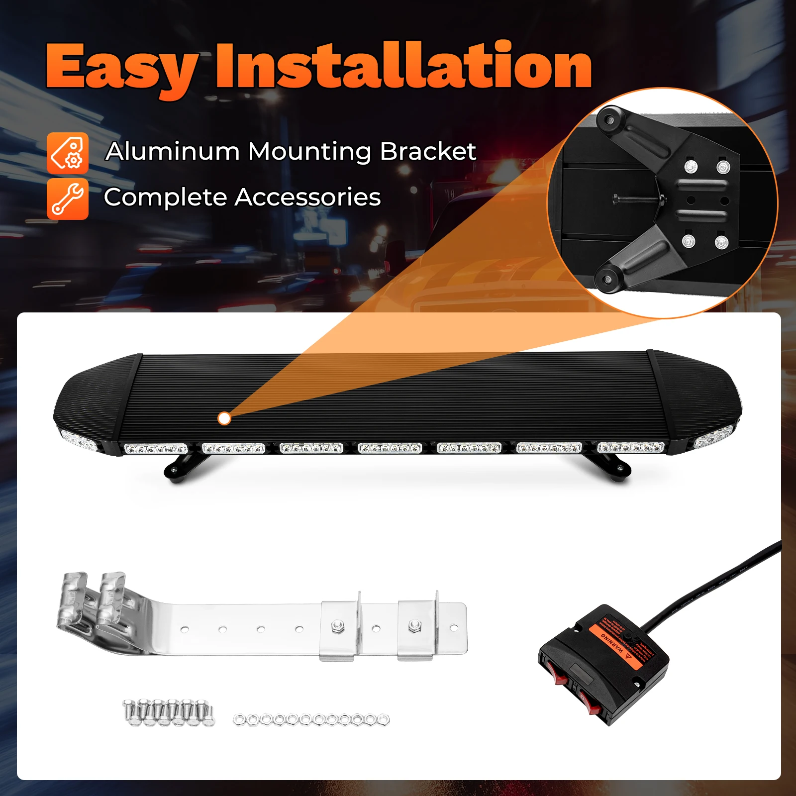 

10800 Lumen LED Light Bar 48" 108LED Strobe Work Light IP68 Waterproof 12V/24V Off-Road Light Bar for Tractor UTV