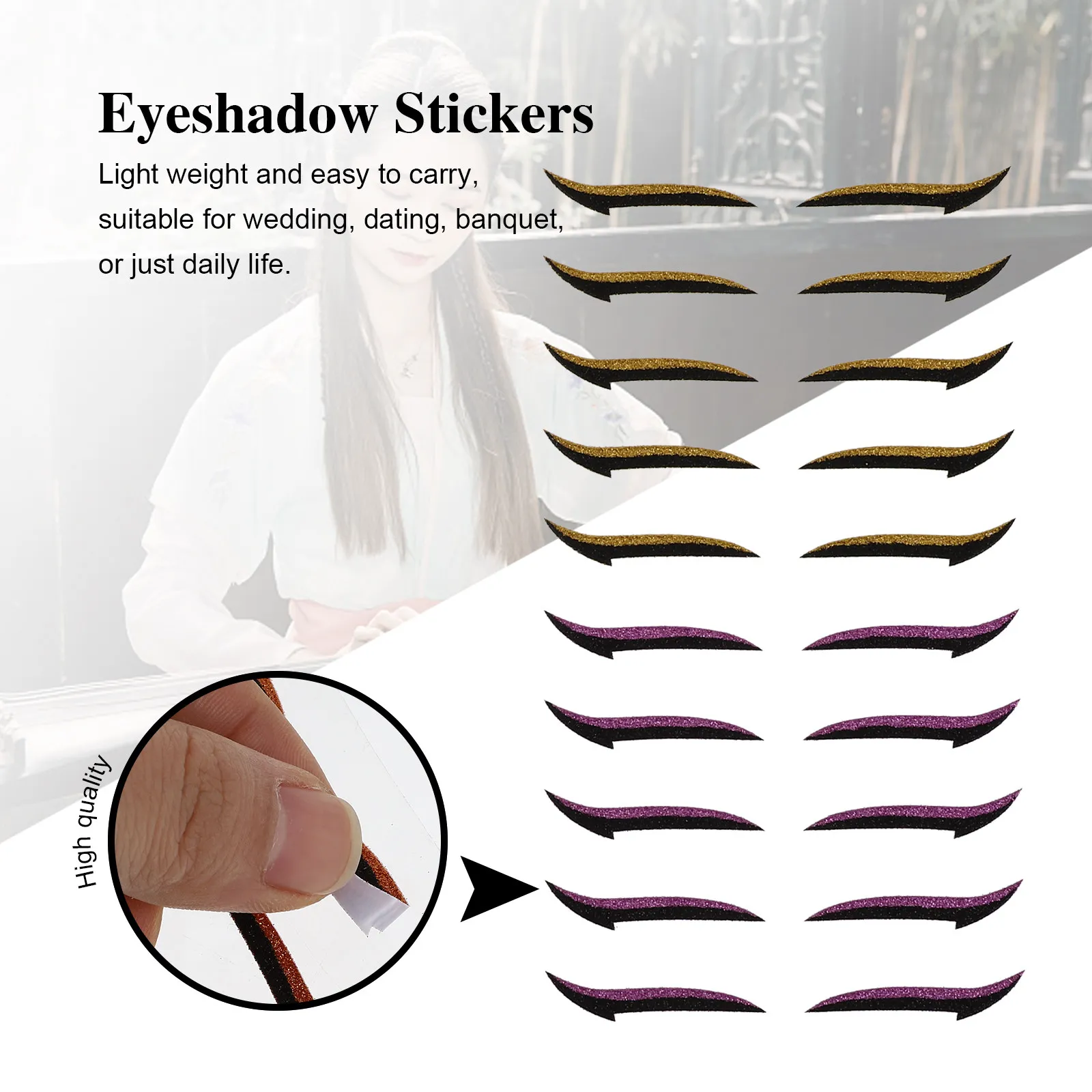20 paar eyeliner-stickerkits voor dames, plakkerig, snelle toepassing, perfect cadeau voor familie, vrienden, charme-ogen, eyeliner-stickers