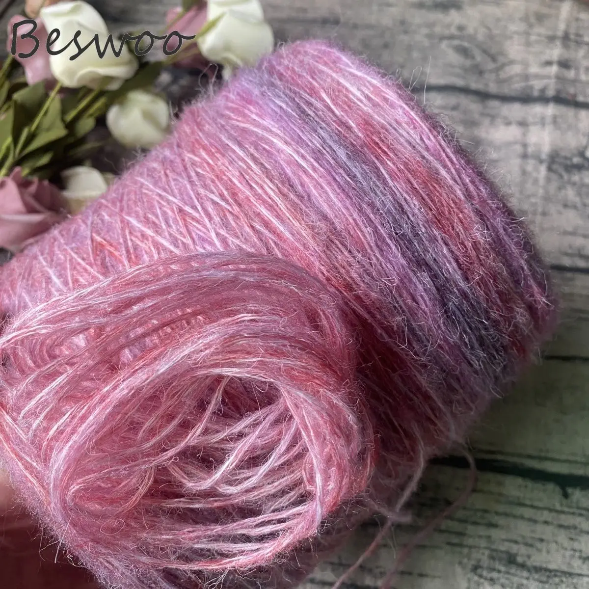 

500g/pcs Candy Colored Spray Yarn Smoke Mohair Yarn Close Fitting Without Tying Handmade Sweater Weaving