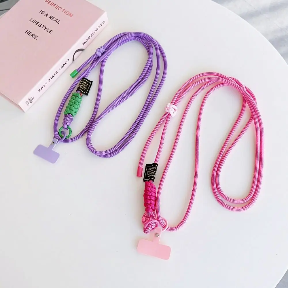 Luxury Adjustable Braided Phone Lanyard Keychain Ornaments Phone Case Hang Rope Phone Anti-lost Straps Phone Accessories