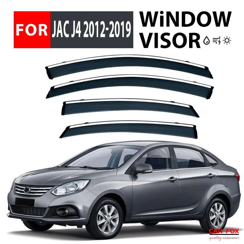 

For JAC J4 2012-2019 Plastic Window Visor Vent Shades Sun Rain Deflector Guard 4PCS/SE For JAC J4 2012-2019