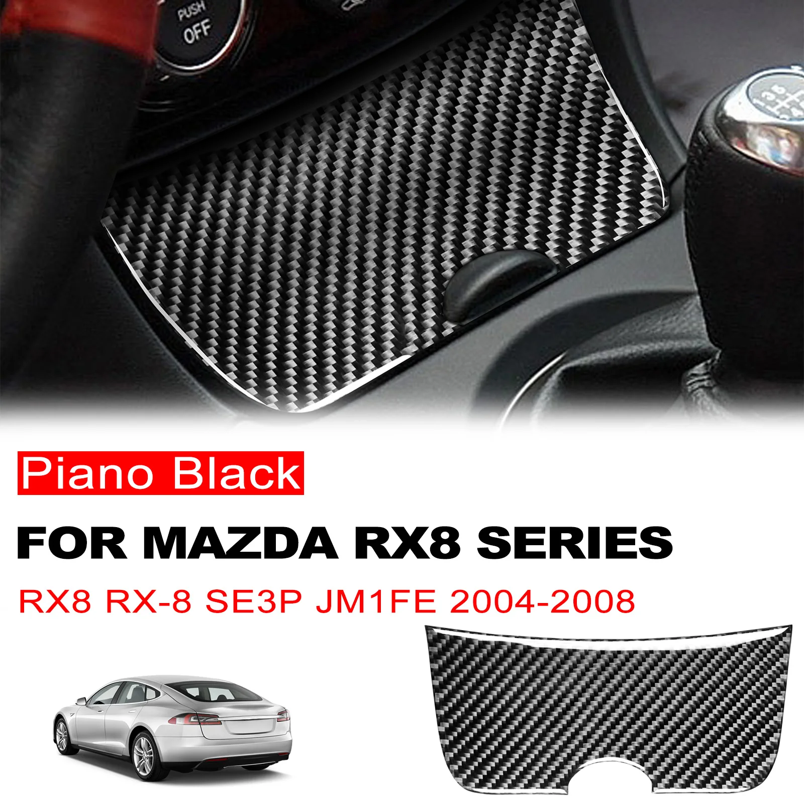 Central Control Storage Box Panel Carbon Fiber Modified Interior Sticker For Mazda RX8 RX-8 SE3P JM1FE 2004-2008 Accessories