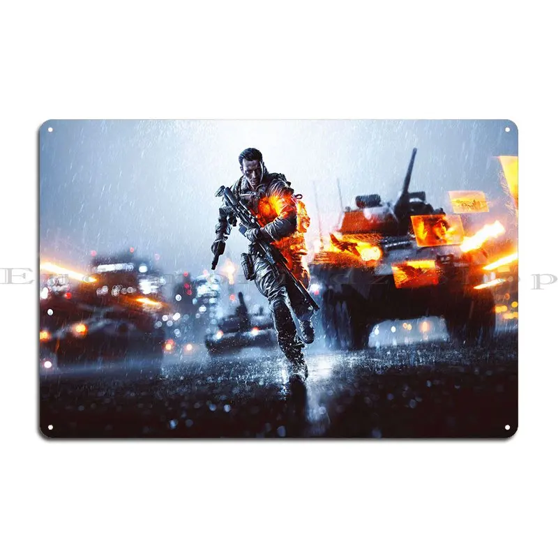 Battlefield Metal Sign Rusty Decoration Mural Print Living Room Tin Sign Poster