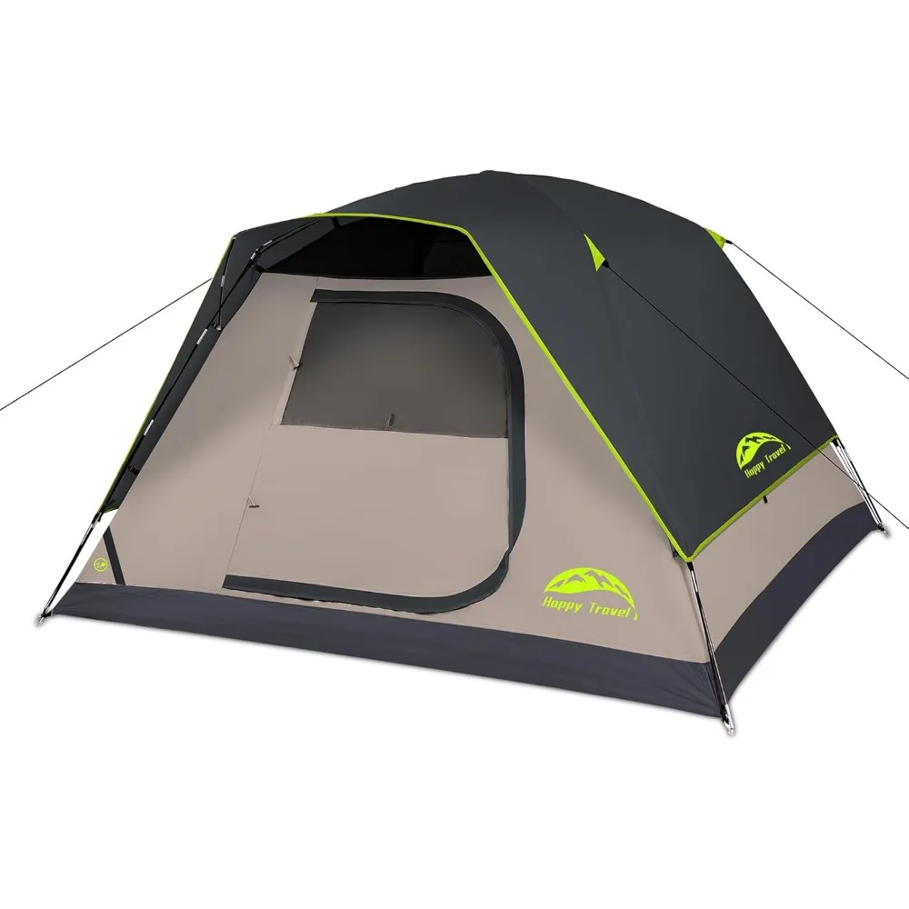 

Camping Tent, 4 Person Dome Tents for Camping with Rainfly, Waterproof Clip Easy Setup Portable Family Tent with Mesh Windows