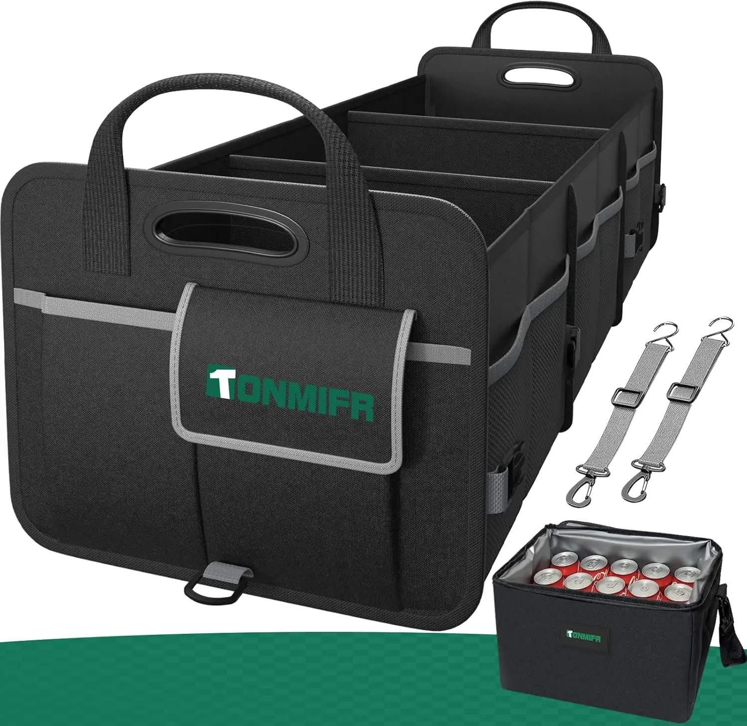 

112L Large Car Trunk Organizer with Insulated Bag, Waterproof Collapsible Storage for SUV Sedan Truck