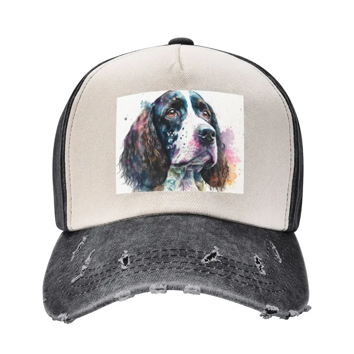 English Springer Spaniel Watercolor Sketch Baseball Cap Hip Hop Horse Hat New In Hat Mens Tennis Women's