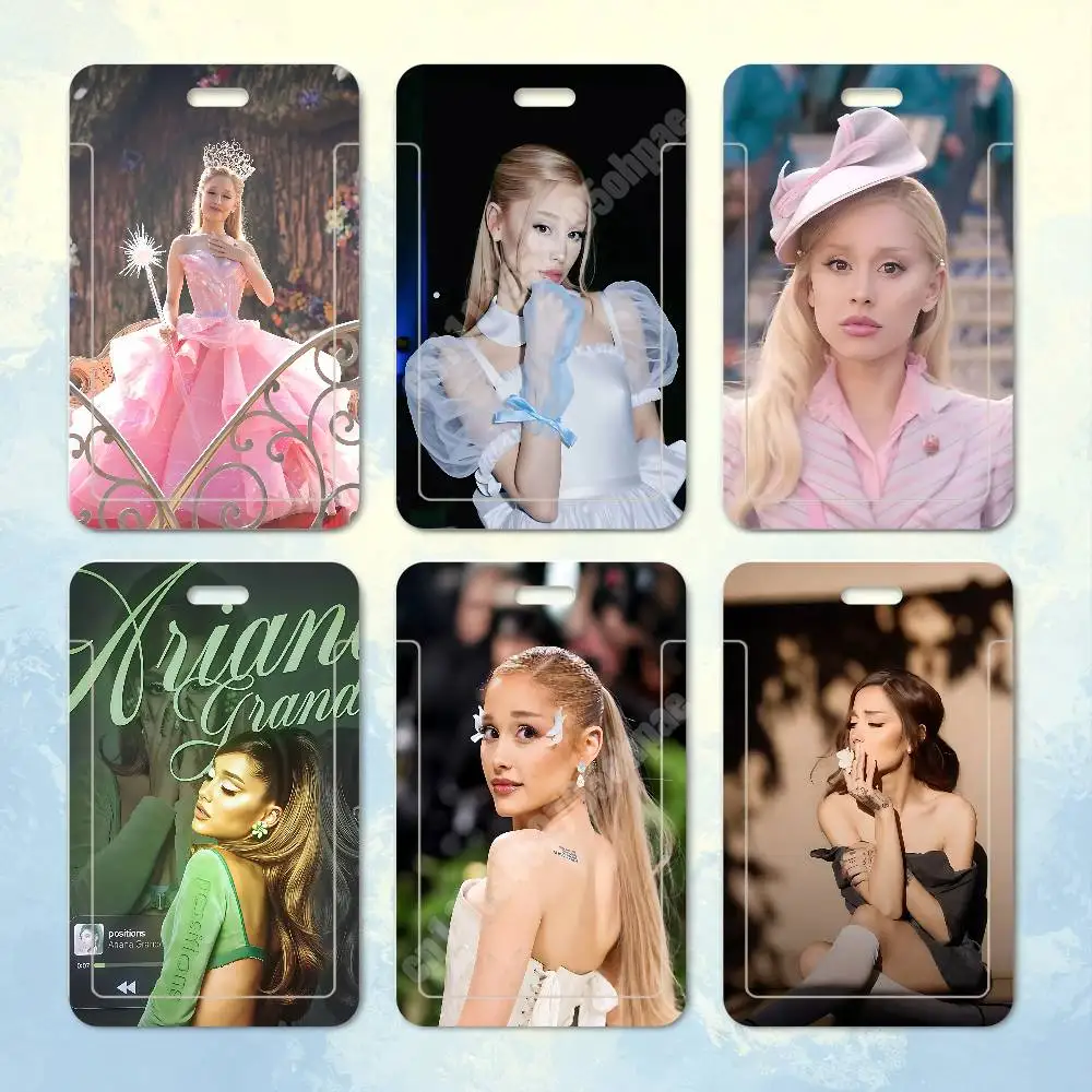 A-Ariana G-Grande Plastic Card Holder Worker ID Card Clear Transparent Employee Visitor Pass