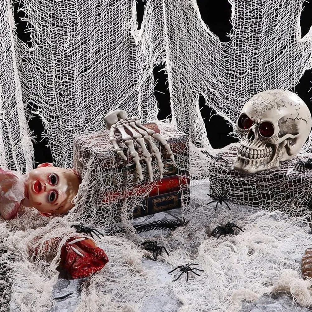 Halloween Creepy Net Pendant Prop Spooky Lightweight Cloth for Home Decor Party Layout Haunted Window Door Sofa Table
