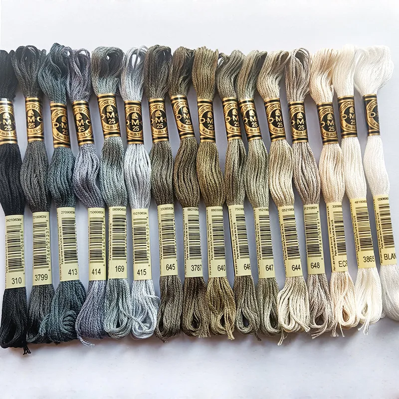 

16 Color Gray Thread DMC Embroidery