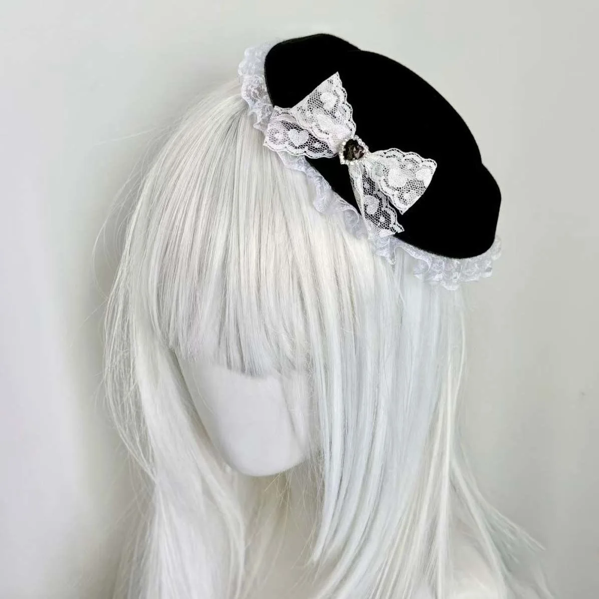 Nieuwe elegante kanten mini hoge hoed haarspeld Lolita kanten strik zoete subcultuur haaraccessoire