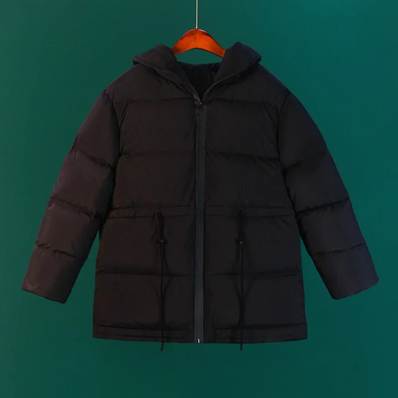 Zimowa moda Nowa damska kurtka puchowa Luźna kurtka do pracy z kapturem, dopasowana