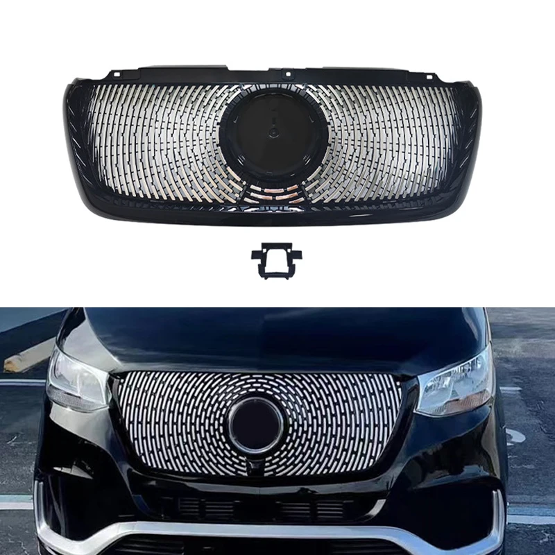 

Wholesale Hot Sell Modified Car Front Bumper Upgraded Meteor Starry Sky Grille for Mercedes 18-25 SPRINTER W907 ABS Material