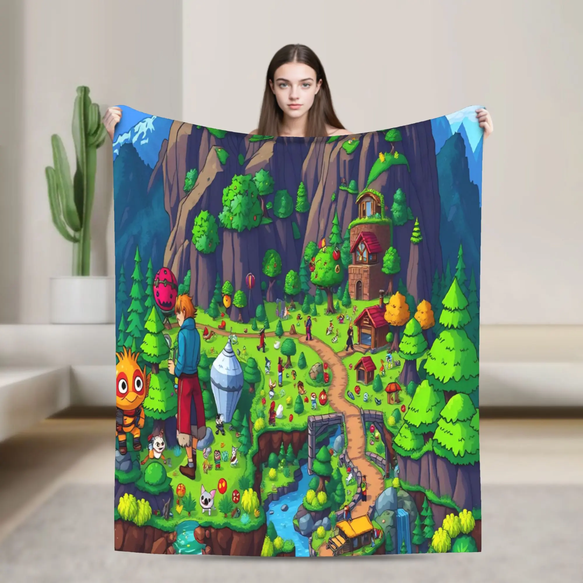 Cozy Terrarias Blanket Accessories Bedding Decorative  Throw Blanket Soft Fleece for Bedroom