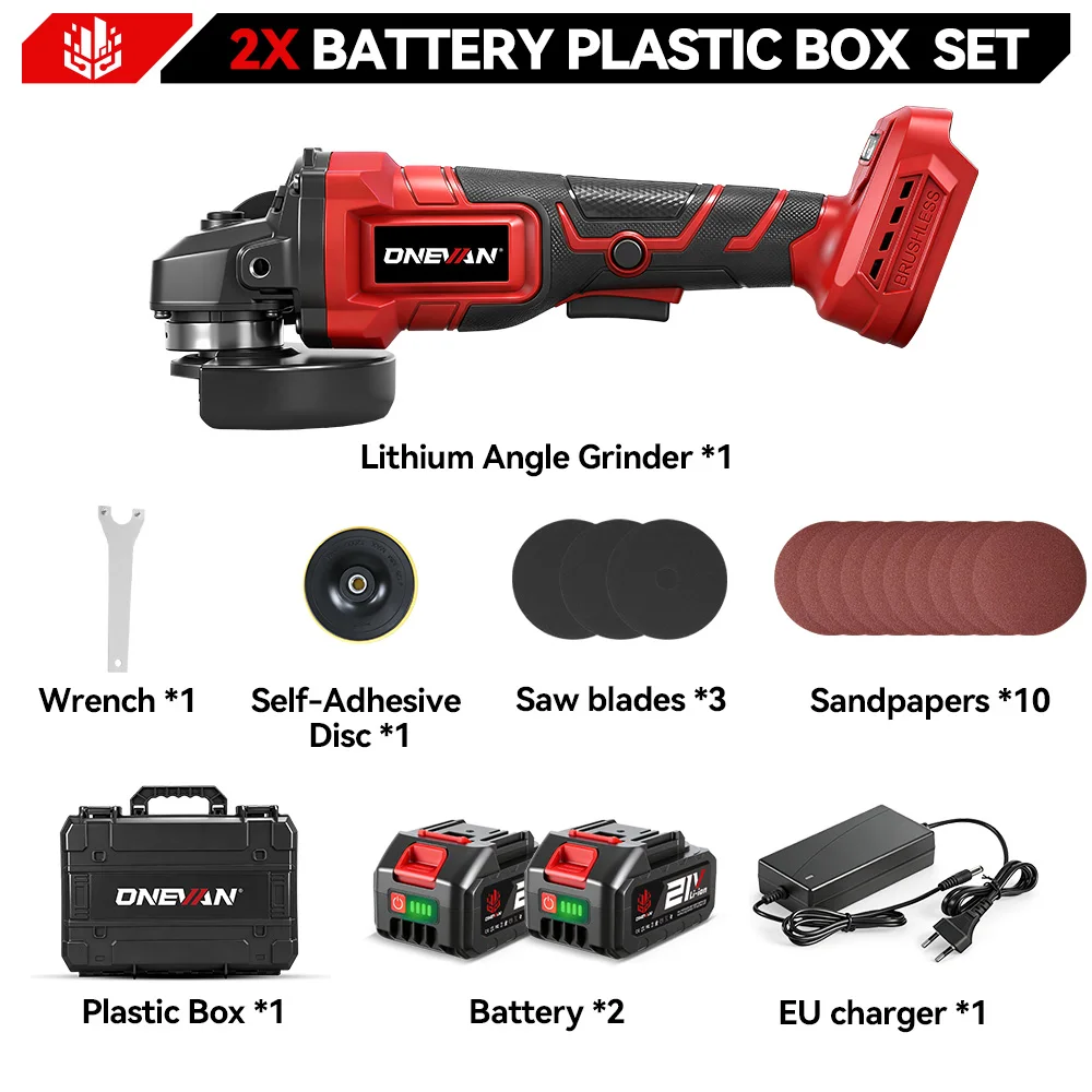 ONEVAN Bürstenlosen 125mm M14 Winkel Grinder Schneiden Maschine Cordless Elektrische Winkel Grinder Power Werkzeuge Für Makita 18V Batterie pin