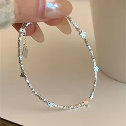 VENTFILLE 925 Sterling Silver Star Bead Bracelet For Women Girl Sweet Romantic Versatile Trend Jewelry Gifts Dropshipping