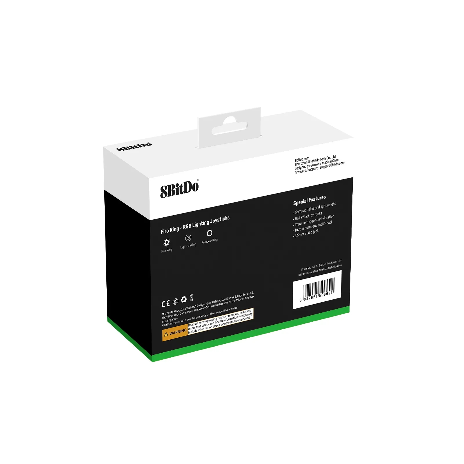 وحدة تحكم سلكية صغيرة Ultimate 8BitDo لعصا التحكم بتأثير Xbox ومشغلات لسلسلة Xbox X/S وXbox One وWindows 10/11