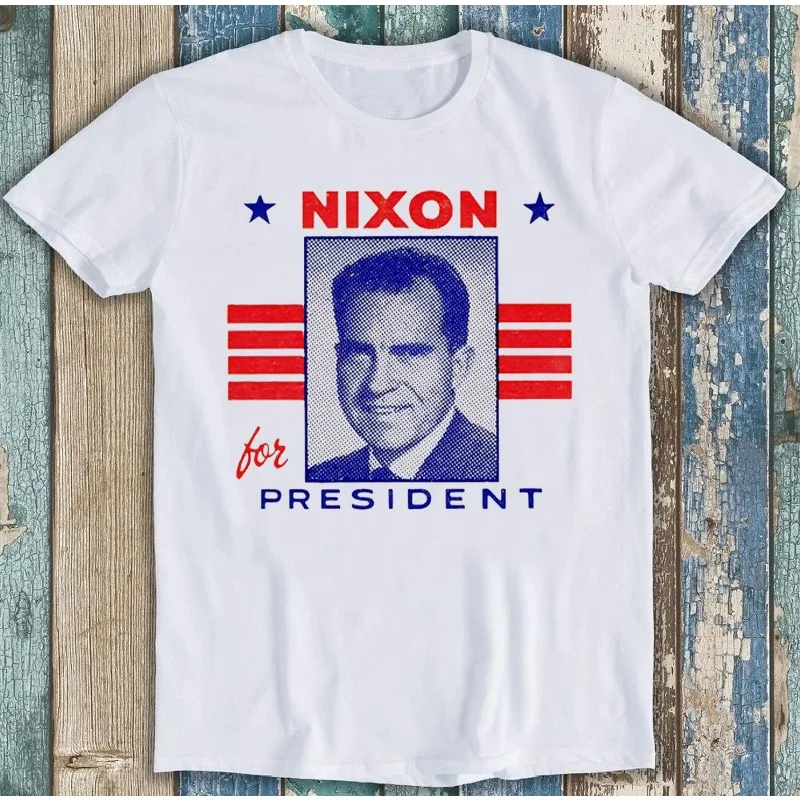 Camiseta Nixon For President 1960 Retro Gift Tee, camiseta de algodón holgada y transpirable unisex de verano