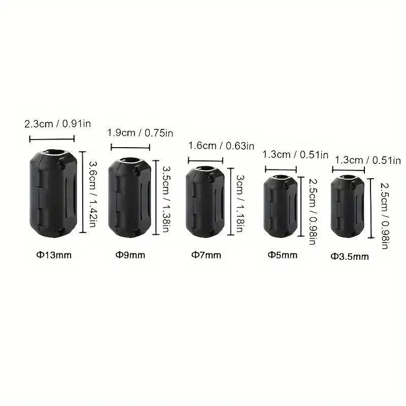 6/10PC Snap Magnetische Ring Ferrit Filter Für Kabel Schild Abnehmbare EMC Innendurchmesser 5mm 7mm 9mm 11mm 13MM Entmagnetisierung Filter – Detail 11