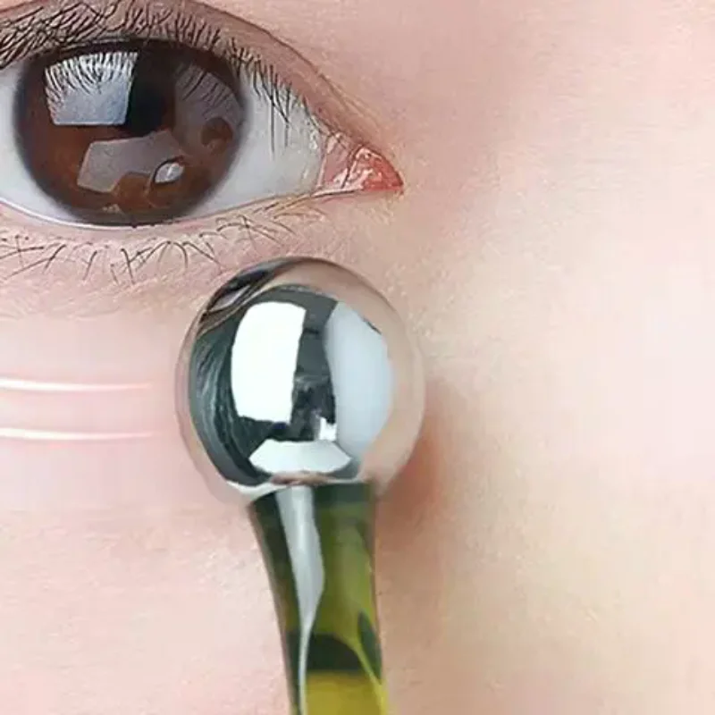 Dual-Ended Roller Massage Stick Oogcrème Applicator Cosmetische Spatel Anti Rimpel Gezichtslepel Legering Gezicht Huidverzorging Tool