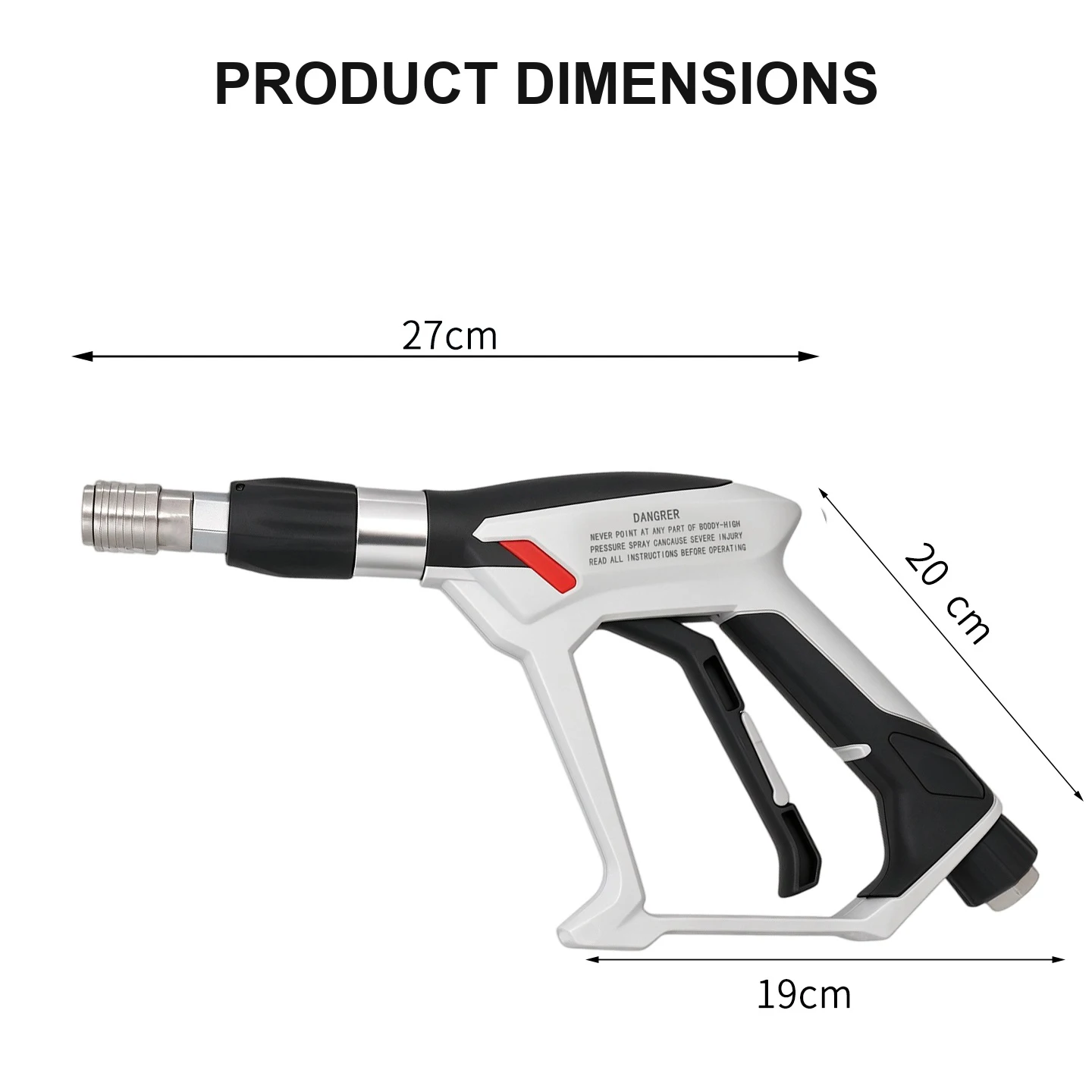 Professional Pressure Washer Gun Adjustable Pressure Knob Self-Locking Coupler Ceramic Valve 4 Nozzle Tips Car Wash