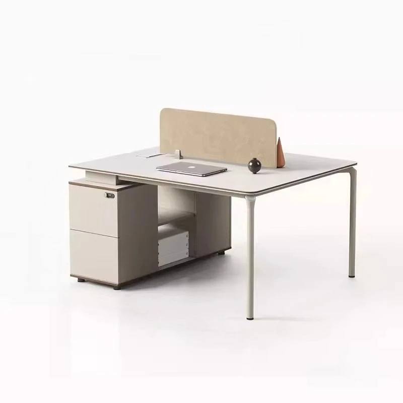 

gdListing Deluxe Creative Staff Desk Simple Modern Work Table Staff 4/6 Seat Office White Company Desk and Chair Combination&