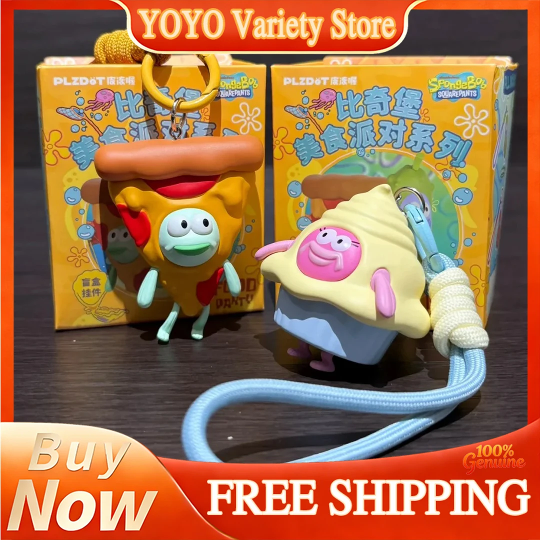 

Spongebob Bikini Bottom Food Party Blind Box Pendant Bag Charm Car Keychain Decorative Hanging Ornament Fans Collection
