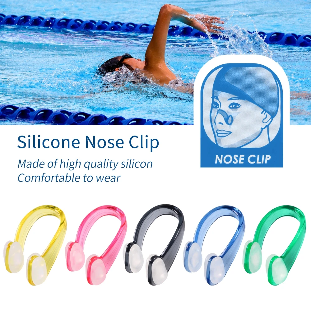 4 pcs/set Swimming Nose Clip Professional Swimming Training Anti-choking Comfortable Waterproof and Silicone Non-slip Nose Clip