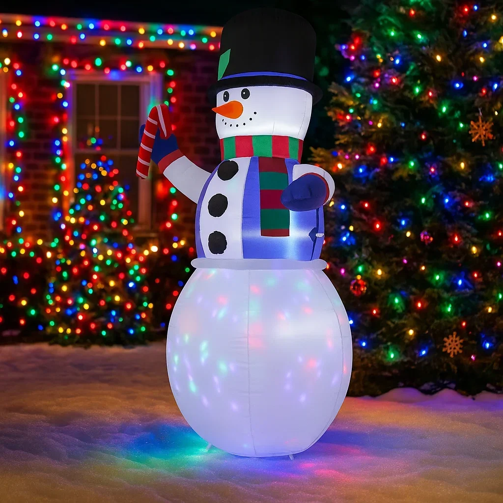1.8M6FT زينة عيد الميلاد لعبة قابلة للنفخ ثلج قصب الحلوى ساحة المنزل الحلي مع مصباح ليد عيد الميلاد لعبة ديكور خارجي #3