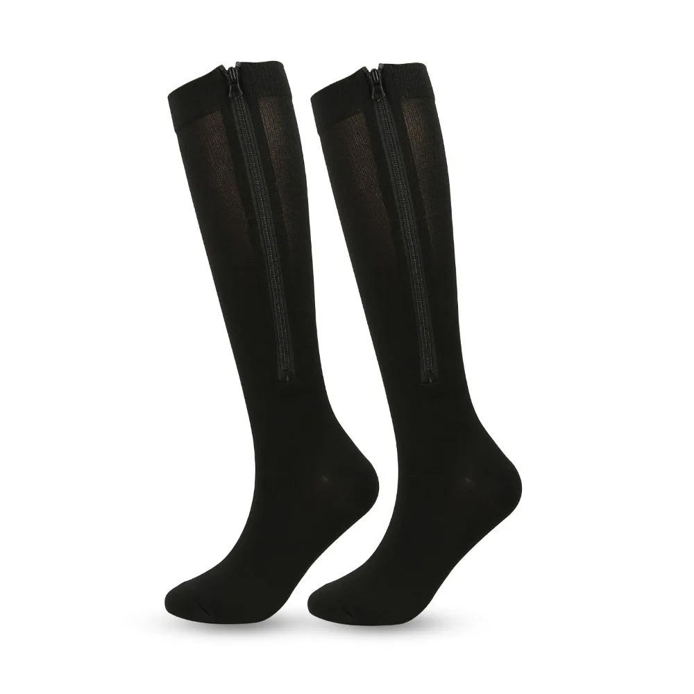 AliExpress NONE Retro Stripe Pressure Socks Soft Elastic Compress Zipper Socks Sweat-Absorbing Hosiery Cycling Sports Socks Outdoor Exercise