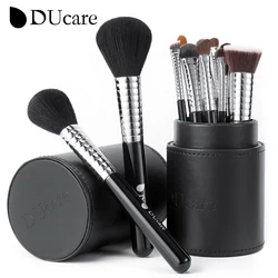 Ducare-プロのメイクブラシ,11個,ベースパウダー,チーク,アイシャドウ,眉毛,ブレンド用のファンデーションブラシのセット