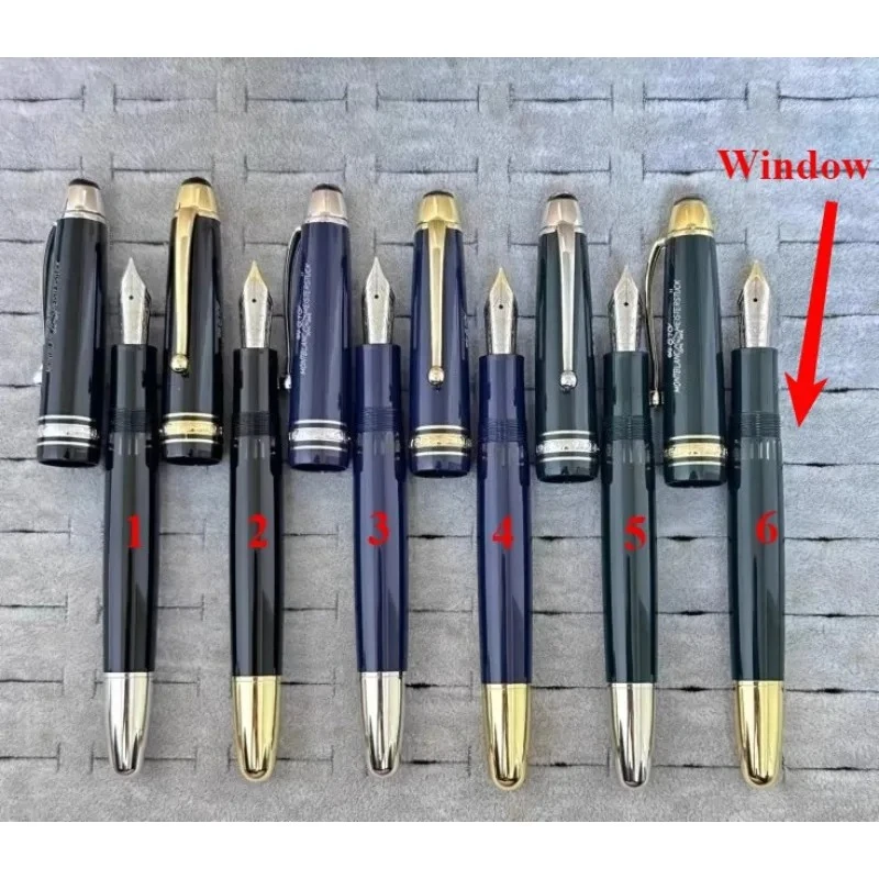 Colección especial de alta calidad MB 149 pluma estilográfica con relleno de pistón origen verde negro rojo azul resina escritura de oficina 1924/2025