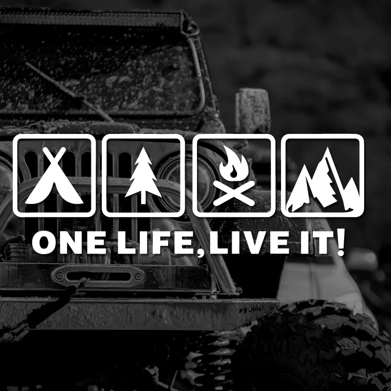 

Camping outdoor life related bonfire car stickers off-road forest cycling glass window body decoration waterproof vinyl stickers