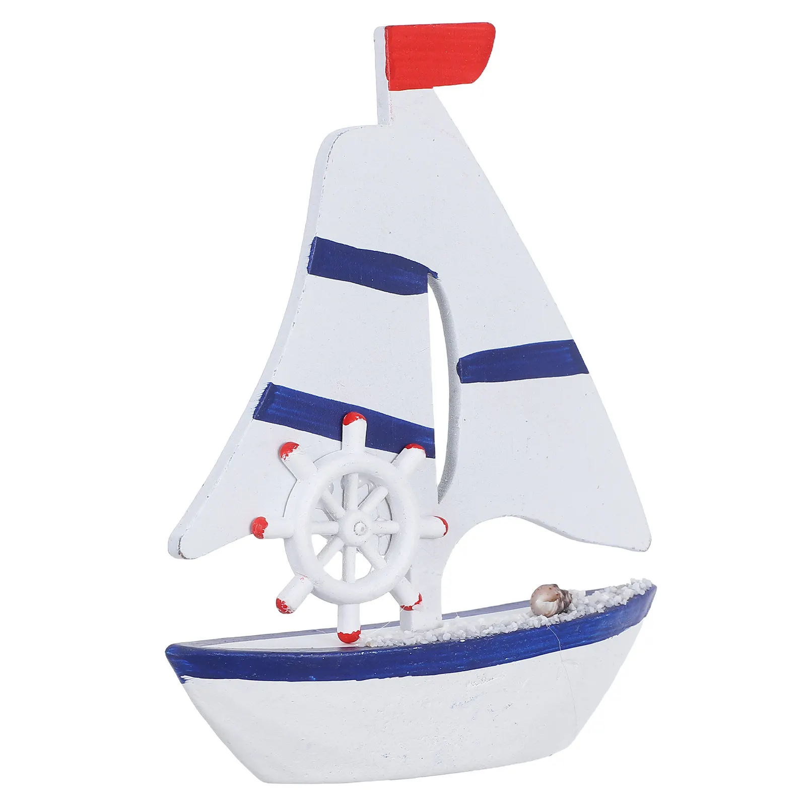 Wooden Wood Boat Decor For Photo Shoot Prop Home Decor Miniature Mediterranean Sailboat Nautical Desktop