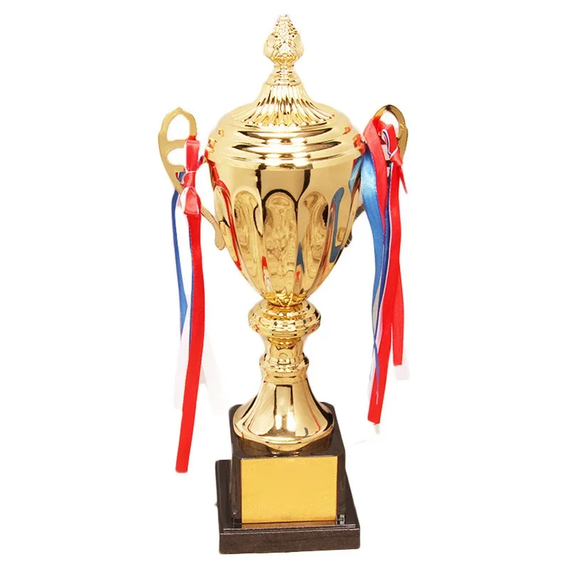 Customizable Trofeo Champions Trophy Contest Commercial Covered Sports Metal Trophy Football Medal Souvenir Cup Big, 1Pc