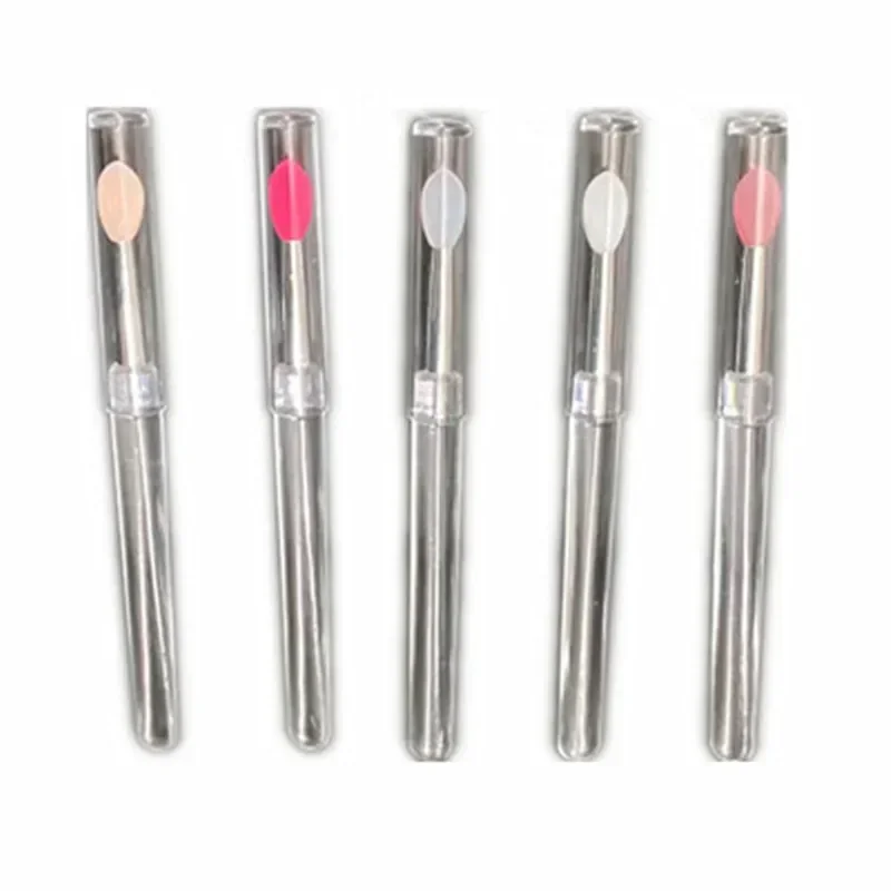 Portable Lipstick Applicator Multifunctional Silicone Brush with Dust Cover Cosmetic Brush Eyeshadow Make Up Brushes