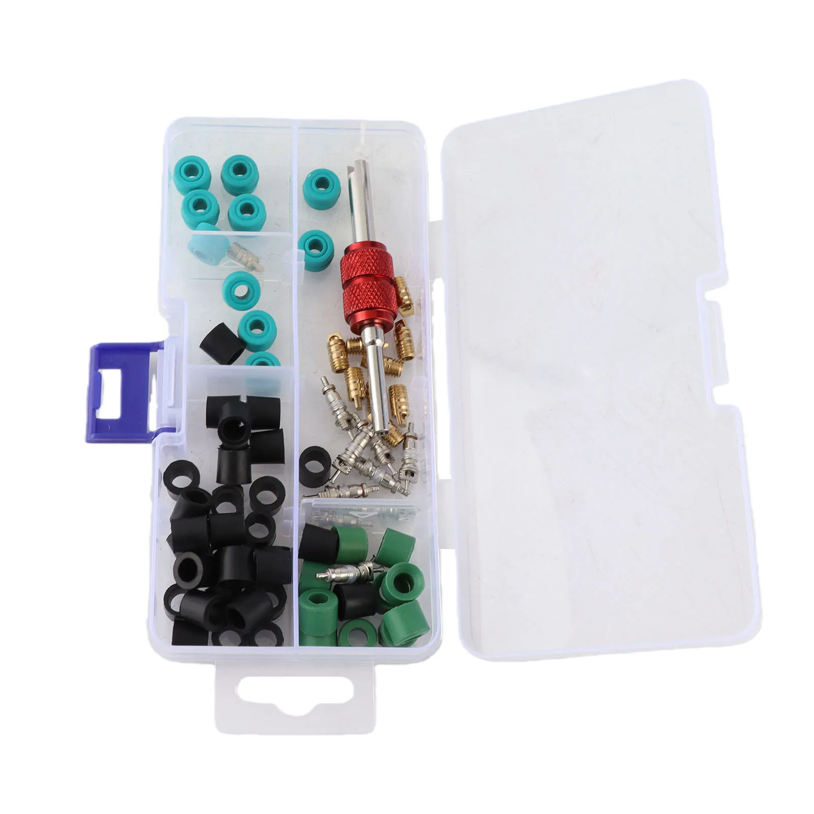71pcs Air Condition Repair Kit Repair Tool Valve Cores Hose Gaskets Valves A/C Autos Valve Core A/C Valve