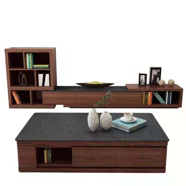Nordic flint tea table TV cabinet combination simple modern small apartment living room furniture set
